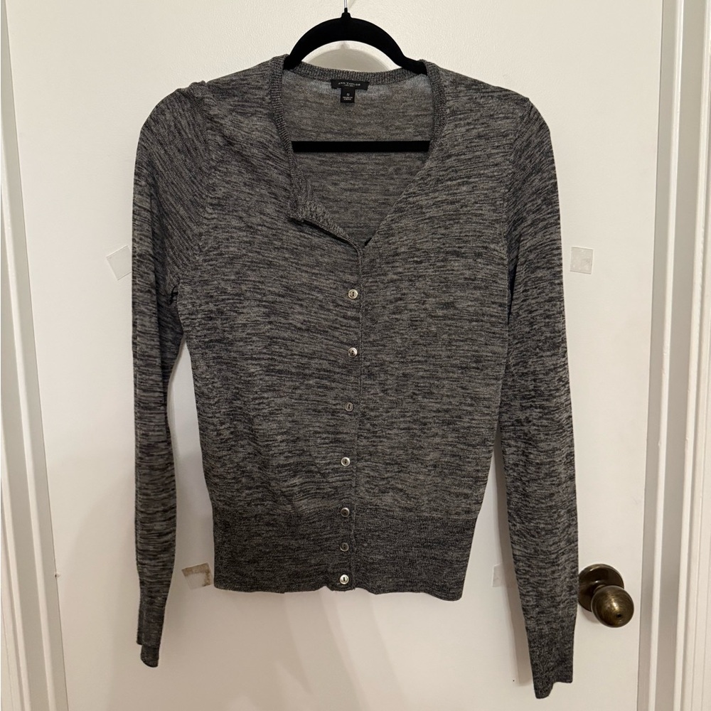 Ann Taylor Charcoal Cardigan Sweater